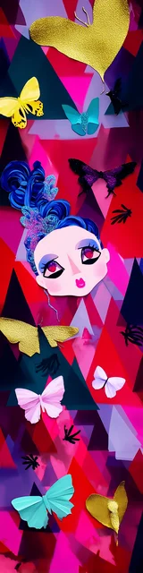 Free butterfly bookmarks of a butterfly with red background